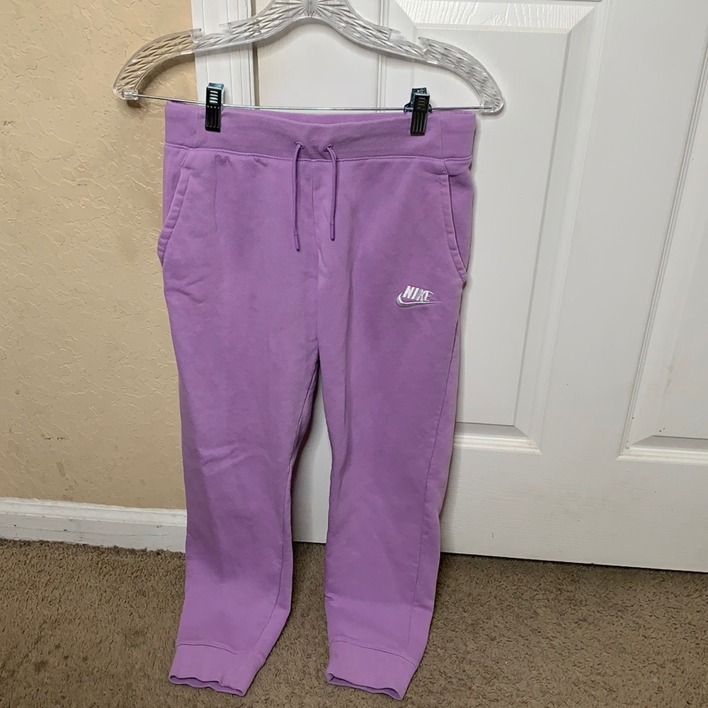 Purple Nike sweatpants